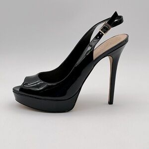 VINCE CAMUTO Wome'n  Shoes Black Patent Leather heel dress Size 8 1/2